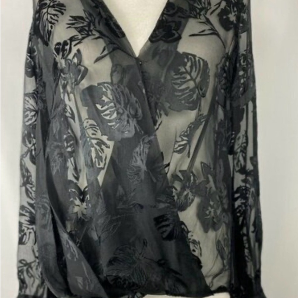 Rag & Bone Super Chic and Black Floral Sheer Top